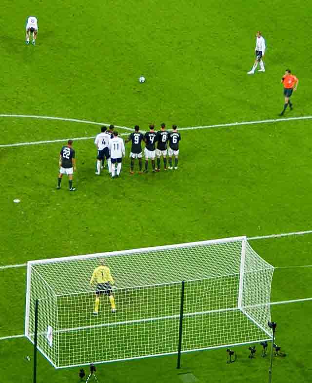 David Beckham typical free kick