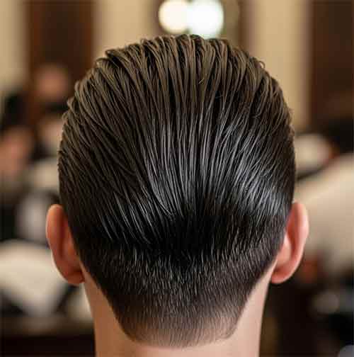 Slicked back hairstyle